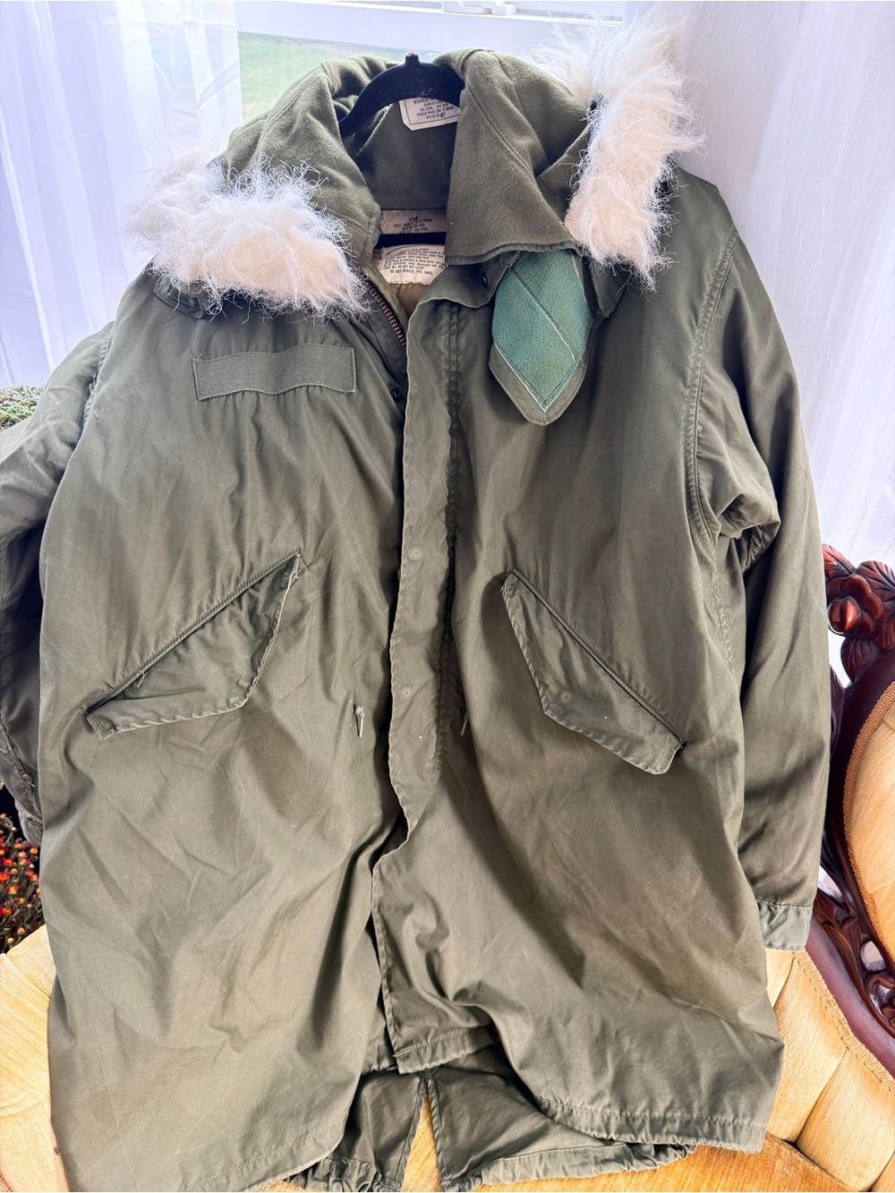 Vintage US Military M-65 Fishtail Parka Medium w/ Liner & Faux Fur Hood OG-107